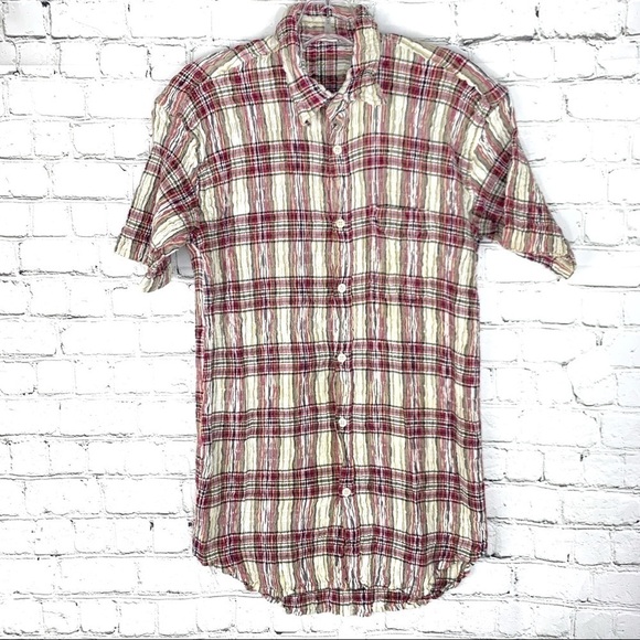 𝅺new-scrunched, Pleated, Crushed Look, Collar, Fitted, Hip, Plaid T-Shirt Dress - Picture 1 of 11